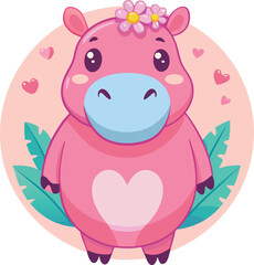 Beautiful Hippo Stock Illustrations