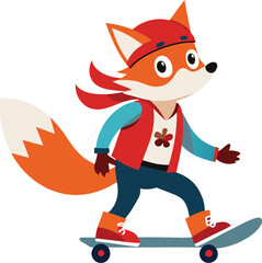 Cute Cartoon Skateboarding Stock Illustrations