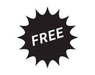 Free vector sticker button. Free text round Label sticker. Black badge.