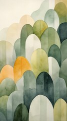 Fototapeta premium Forest abstract painting shape.