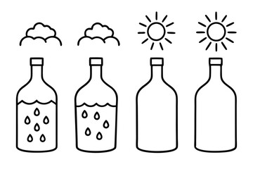 set of bottles line art logo icon vector illustration.