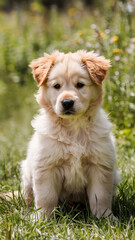 Fototapeta premium golden retriever puppy