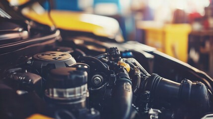 Automobile workshop technician focused on engine repair work