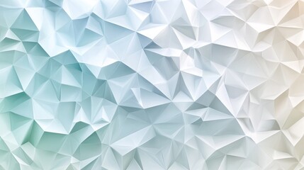 Abstract polygonal background with a gradient of blue, white and beige colors.