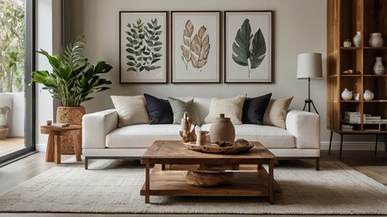 Modren living room interior desine, meditaional and mind relaxation place,