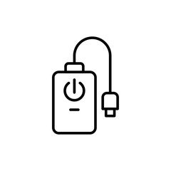 Power bank outline icons, minimalist vector illustration ,simple transparent graphic element .Isolated on white background