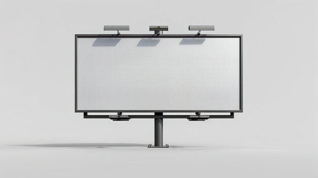 A large billboard mockup with realistic lighting and shadows on a pure white background.