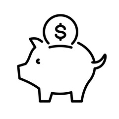 Piggy bank icon. Saving icon