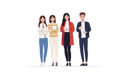 Obraz premium Confident Young Woman Standing with Friends