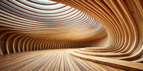 Abstract wooden architectural shapes