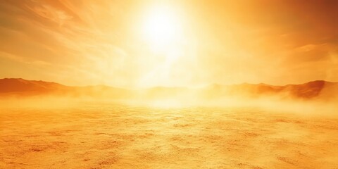 A stunning desert landscape bathed in golden sunlight, showcasing a serene and warm atmosphere, ideal for nature lovers.