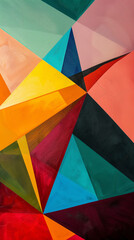 Fototapeta premium Vibrant Geometric Triangle Mosaic Pattern - Abstract Colorful Art Background for Creative Design.