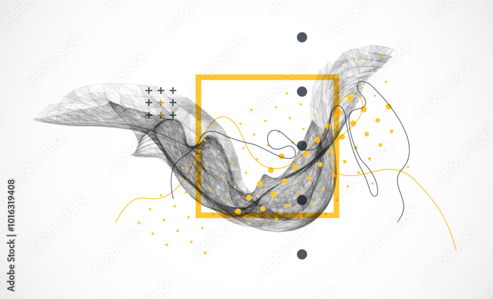 Aufkleber abstract art background. modern science or technology art elements. surface illustration. vector.
