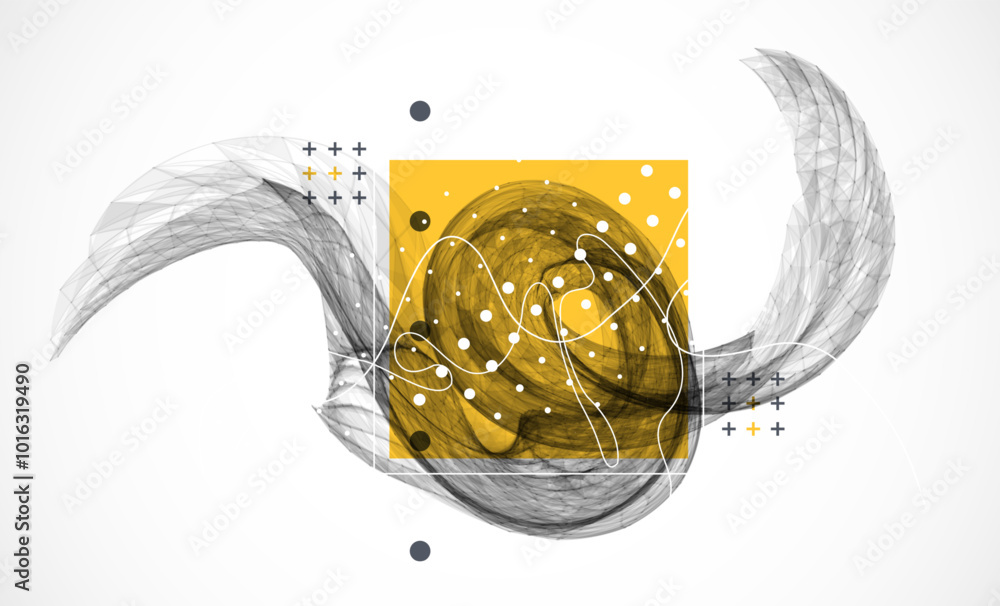 Aufkleber abstract art background. modern science or technology art elements. surface illustration. vector.