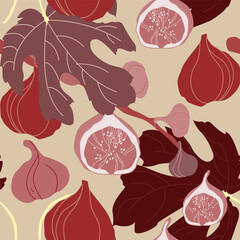 Seamless pattern abstract fig for prints, wallpaper, textiles, packaging.