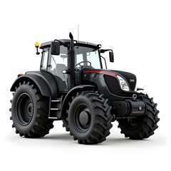 Obraz premium Powerful Black Agricultural Tractor for Modern Farming Operations Featuring Advanced Technology and Heavy-Duty Performance