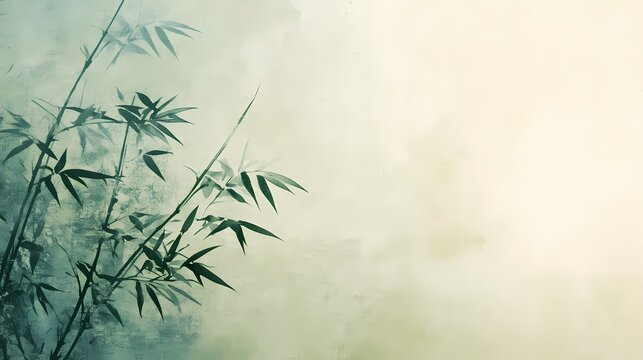 Traditional Chinese bamboo texture illustration poster background