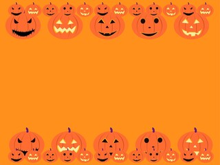 orange background with halloween pumpkins