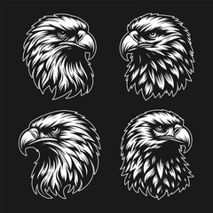 Eagle vector illustration in black and white style
