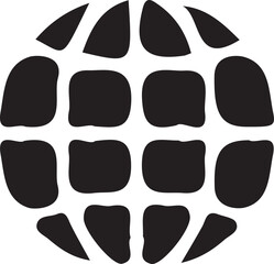 Black globe icon on white background. Vector illustration. Eps 10.