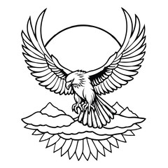 Fototapeta premium an-eagle-in-mid-flight--wings-spread-wide-against-.eps