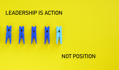 Leadership is action not position motivation quote is shown using the text