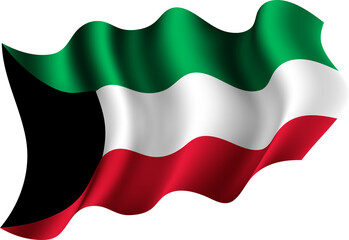 Kuwait Realistic 3D Waving Flag
