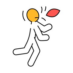 kick ball man accident line icon vector. kick ball man accident sign. isolated symbol illustration