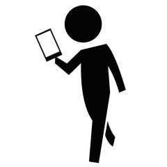 ピクトグラム「スマホを見ながら歩く人」