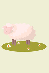 Farm animals. Sheep. Cute vector illustration in flat style. cartoon