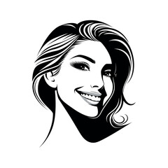 beautiful bride silhouette . Vector drawing on a white background.
