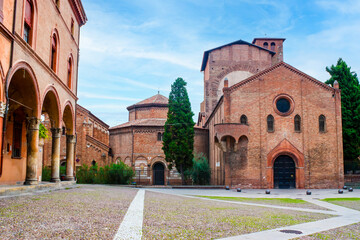 Old Santo Stefano Basilica on Piazza Santo Stefano, Bologna, Italy