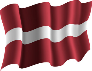 Latvia Realistic 3D Waving Flag