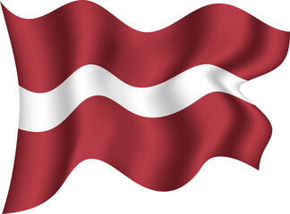 Latvia Realistic 3D Waving Flag