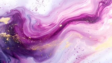 Purple powder gold splash ink texture poster background