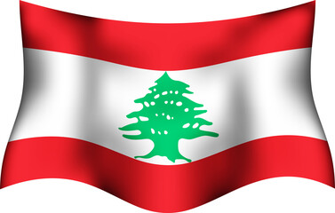 Lebanon Realistic 3D Waving Flag