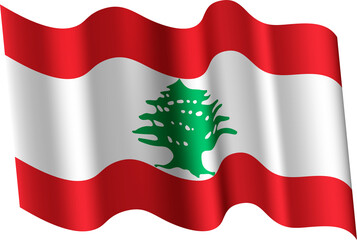 Lebanon Realistic 3D Waving Flag