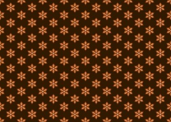 A set of Christmas cookies. Seamless pattern with falling snowflakes. Christmas pattern with painted cookies on a brown background. Christmas mood. Merry Christmas. Happy New Year.