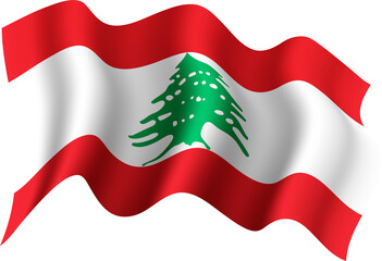 Lebanon Realistic 3D Waving Flag