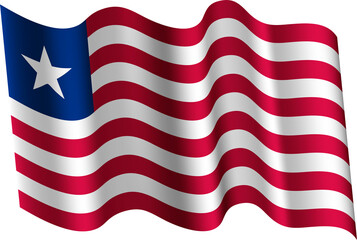 Liberia Realistic 3D Waving Flag