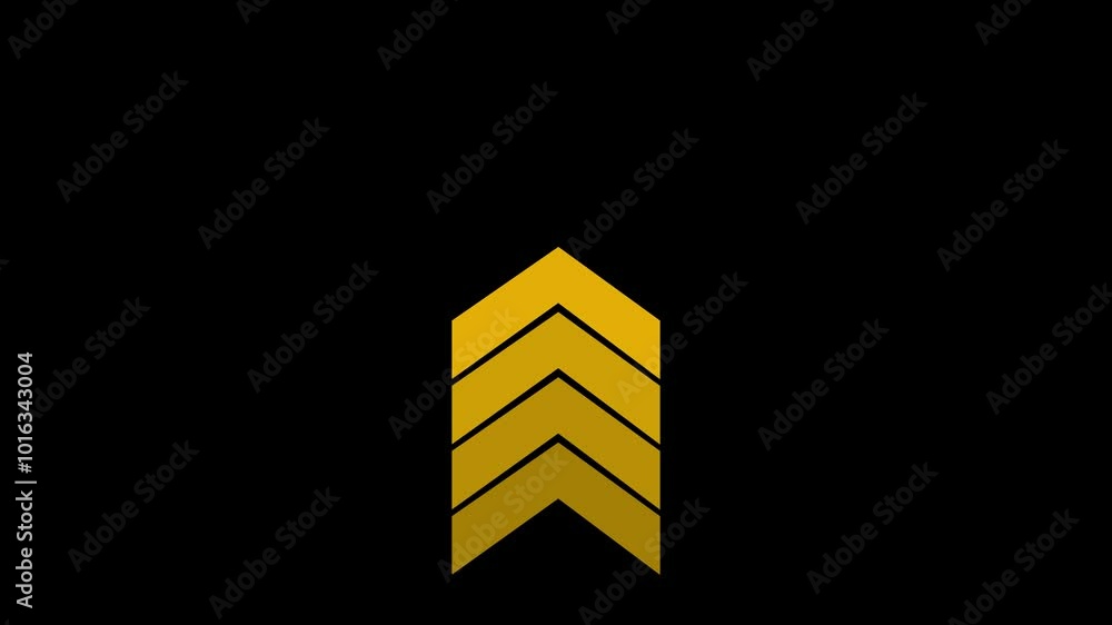 Poster animation of sweep arrow icon, upward and transparent with black background with white swipe up poin