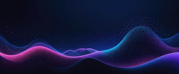 Abstract Wavy Lines in Blue and Pink Colors