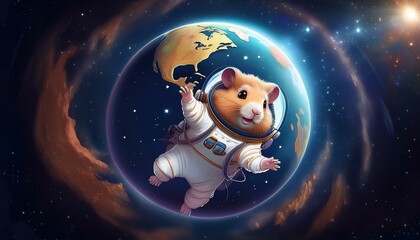 宇宙空間に漂うハムスター, Generative  AI