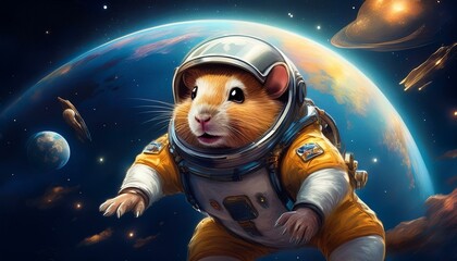 宇宙空間に漂うハムスター, Generative  AI