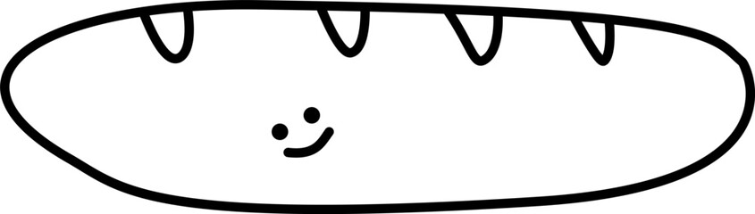a cute bread doodle hand drawn outline image