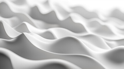Fototapeta premium White futuristic background. Repeating rows of abstract waves 