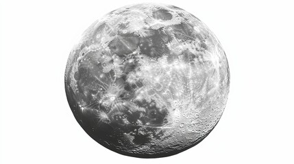 A Detailed Close-Up of the Moon's Surface Showing Craters and Other Features