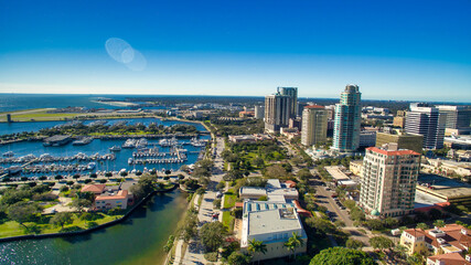 St Petersburg, Florida - Panoramic aerial view of cityscape