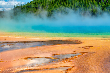 Geysers at Midway Geyser Basin Trailhead, Yellowstone National Park