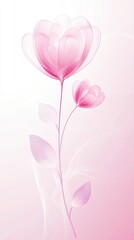 Naklejka premium Two pink flowers with translucent petals stand elegantly on a soft pastel backdrop